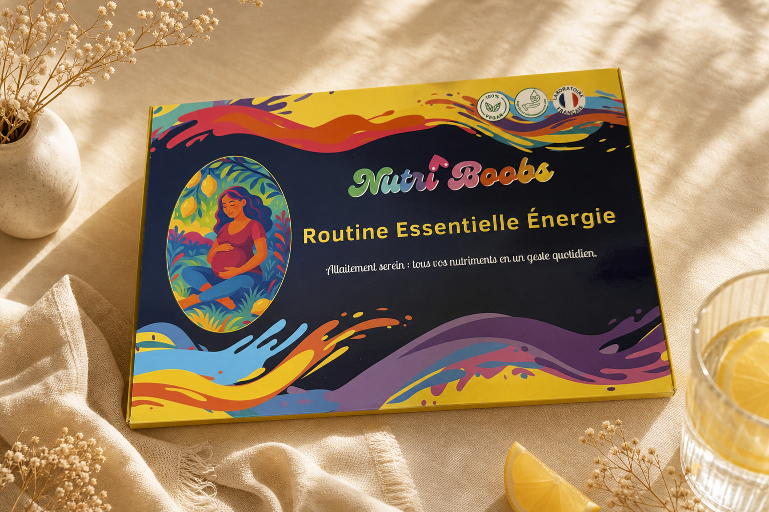 Boîte fermée officielle de la Routine Essentielle Énergie Nutriboobs