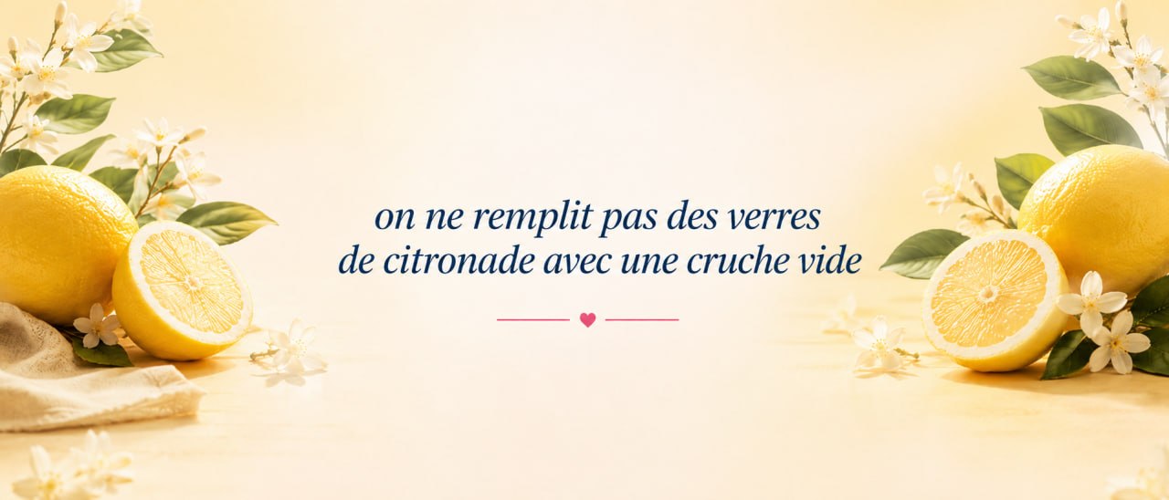 On ne remplit pas des verres de citronnade avec une cruche vide.